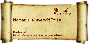 Mocanu Annamária névjegykártya